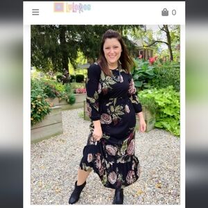 Floral Black Maxi Dress